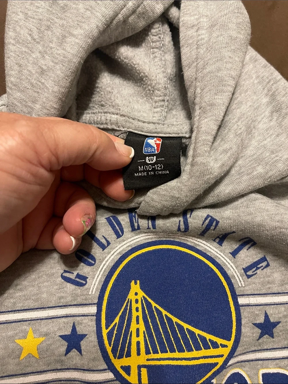 Kids NBA Gray & Blue Hoodie and Joggers, size medium 10-12.